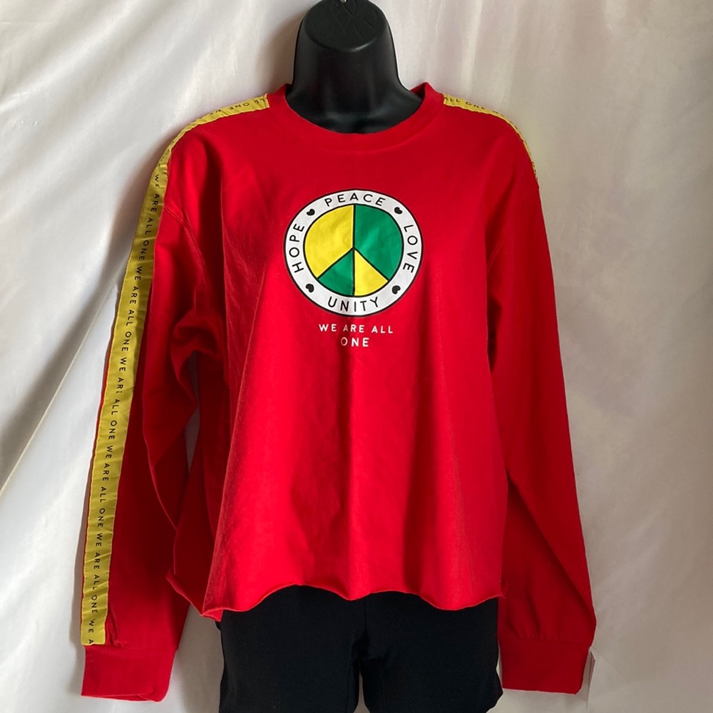 Mighty Fine Cropped Graphic Statement Sweatshirt Size XL